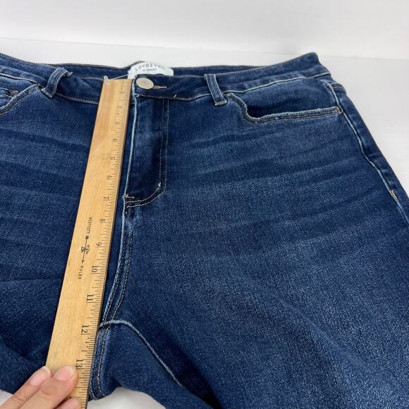 Lovervet By Vervet MID RISE RAW STEP HEM CROP FLARE Women's Jeans LV1147-P 18W - Picture 11 of 14